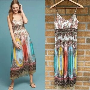 Anthropologie Vibrant Patterned Maxi Dress